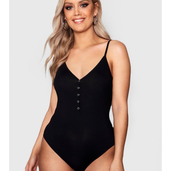 NWT V Neck Black Bodysuit - Picture 1 of 5